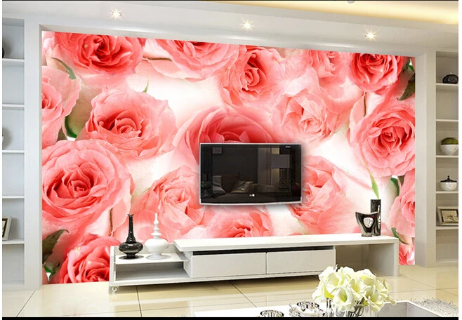 

Custom papel DE parede floral, romantic roses murals for the sitting room the bedroom wall waterproof vinyl papel DE parede