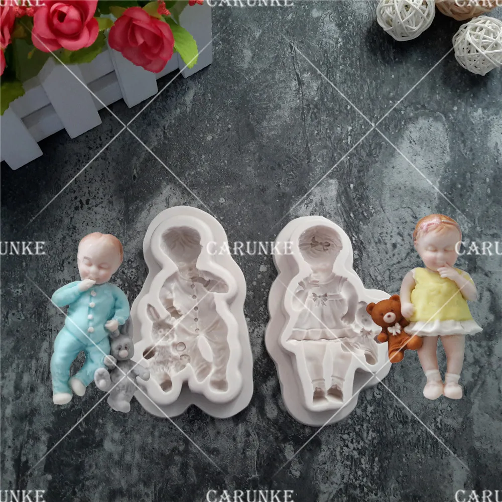 Buy Carunke Baby mould boy girl silicone mould fondant