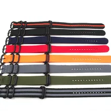 10 шт./лот, сверхпрочные нейлоновые ремни 18 мм, 20 мм, 22 мм, 24 мм, нейлоновый ремешок для часов, ремень для часов, ремень для часов zulu, кольцевая пряжка