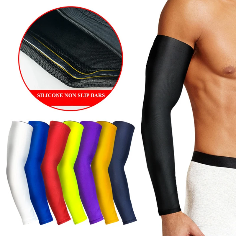 

1pc Spandex Arm Support Lycra Fabric Breathable And Wicking Basketball Running Cycling UV Protection Extended Albow Arm Sleeve