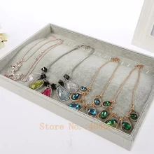 Серой фанеры бархатное ожерелье лотки для ювелирных изделий с 20 Крючки в счетчик ювелирных изделий