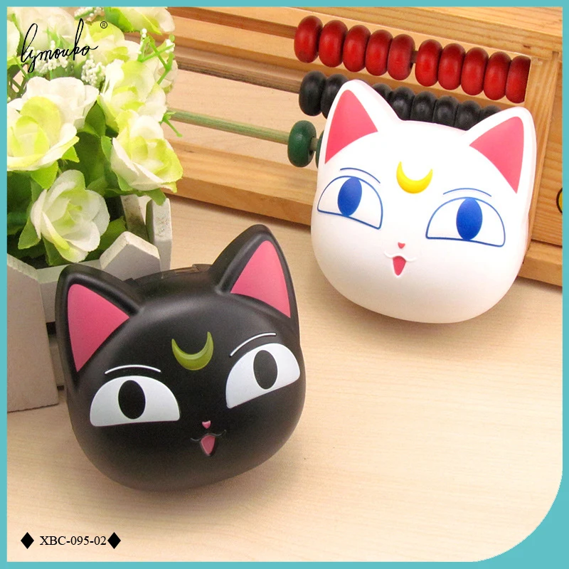 

Lymouko New Design Cute Cartoon Moon Cat with Mirror Contact Lens Case for Women Gift Contact Lenses Box