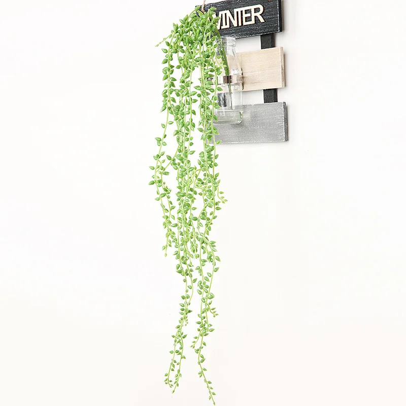 

Plastic Artificial Flower Rattan String Artificial Succulent Plants Green Leaf Garland Vine Fake Foliage Flowers Home Decor