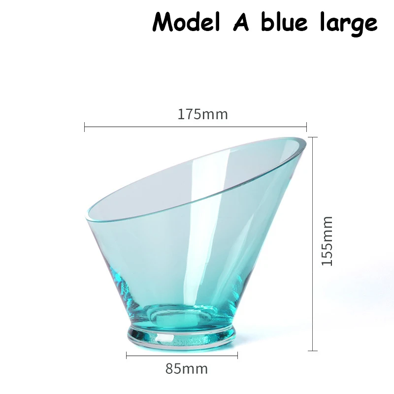 Стеклянная Чаша Салатница посуда для риса миска чашка бессвинцовые контейнеры для еды Рождественская чаша круглая лапша посуда большие сосуды 1 шт - Цвет: Model A BL