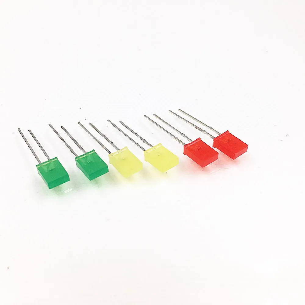 1000pcs LED Red/Green/ yellow/ 2*5*7 Diffused Rectangle blue Transparent 257 Wide Angle DIP Square Light Emitting Diode led | Лампы и
