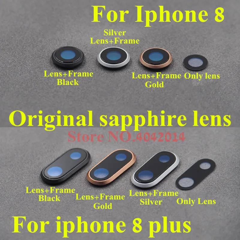 

Original sapphire Camera Glass Lens Cover For iPhone X XS 8 8P 8 Plus Mobile phone Rear Back lenses case replacement Repair Part