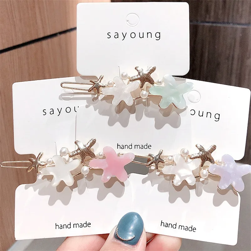 

New Metal Circle Star Women Girls Hair Clips Korean Geometric Hairgrip Barrettes Headwear Handemade Women Hair Accessories