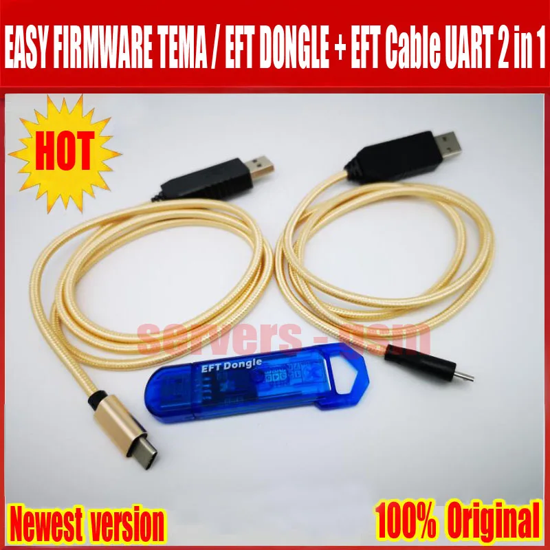 2019 Новинка 100% оригинальная прошивка TEMA / EFT DONGLE + кабель UART 2 в 1|Детали устройств