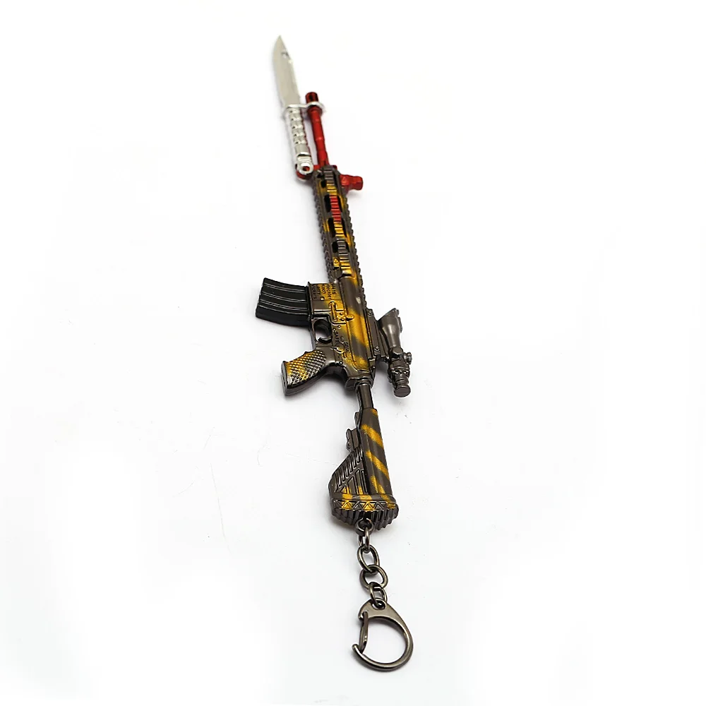

HSIC Playerunknown's Battlegrounds Keychain Gun Model Game PUBG Alloy Weapon Decoration Men Jewelry Wholesale