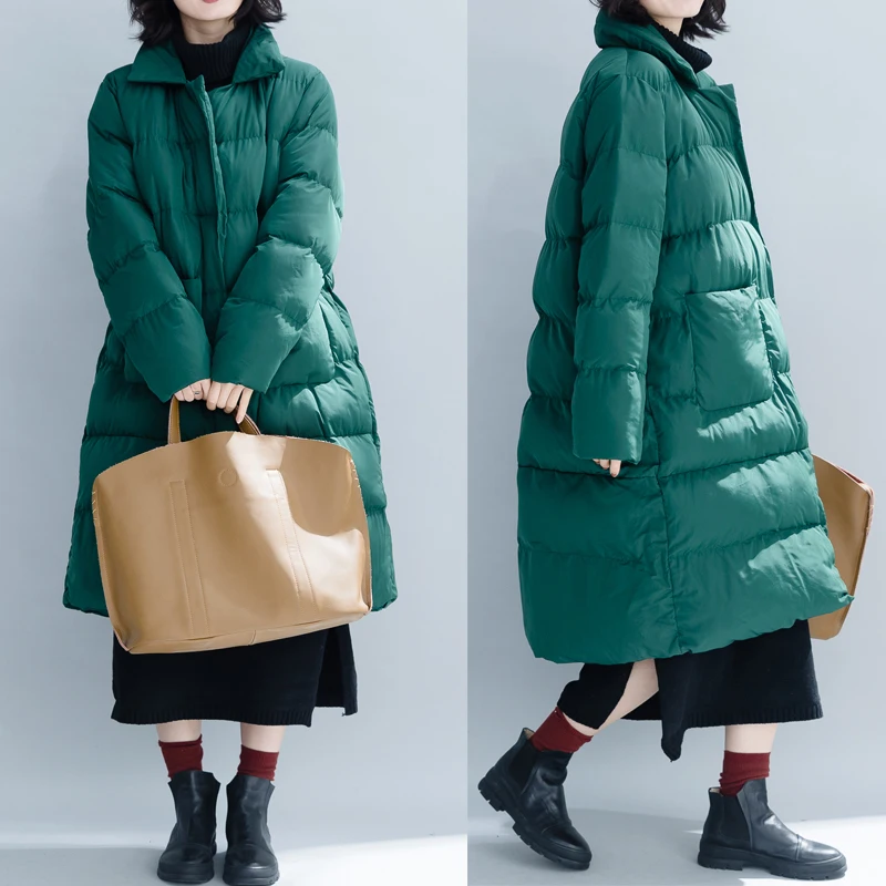 

2019 Plus Size Winter Coat Female Korean Padded Fashion Long Jacket Elegant Ladies Thick Warm Causal Parkas Mujer Hiver LW1050