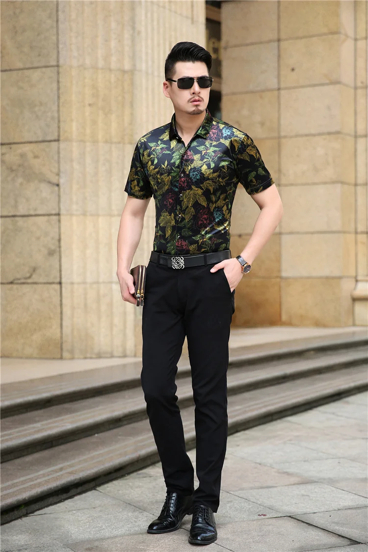 mens silk shirt outfit