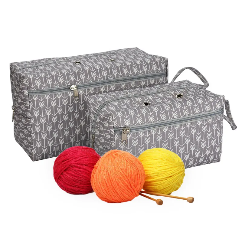 Women Tote Yarn Storage Bag Large Capacity Crochet Knitting Yarn Storage Organizer Bag Wool Ball Holder Tool Case Basket For Mom (2)