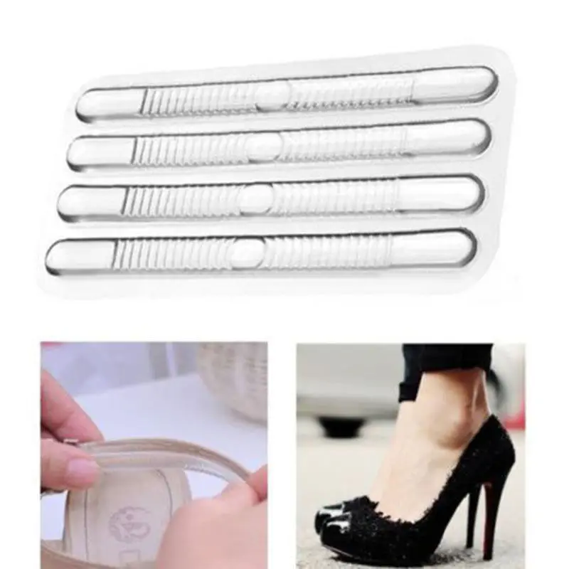 

4pcs Chic Shoe Back Heel Inserts Silicone Gel Pads Cushion Liner Grips