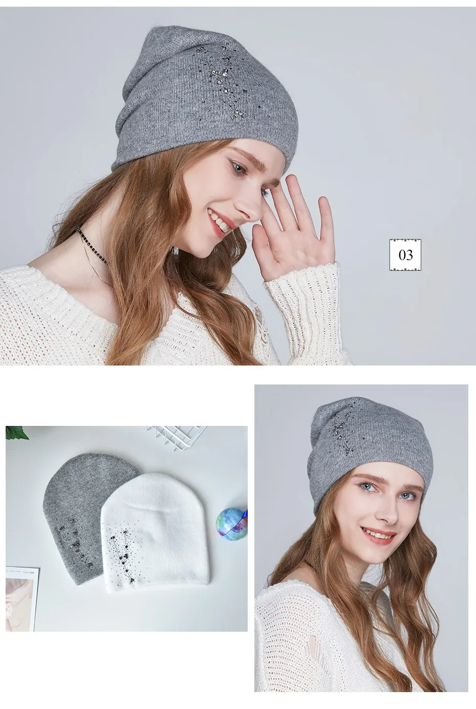 ENJOYFUR Wool Hat для зимние Для женщин мягкие теплые вязаные шапки для девочек двойной Слои женские шапочки Шапки