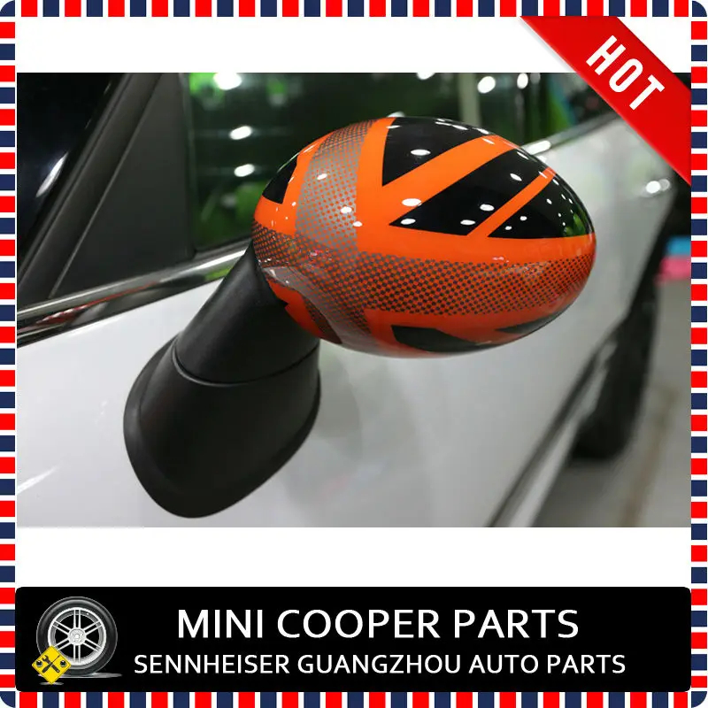 Orange Union Jack Style Mirror Cover-4