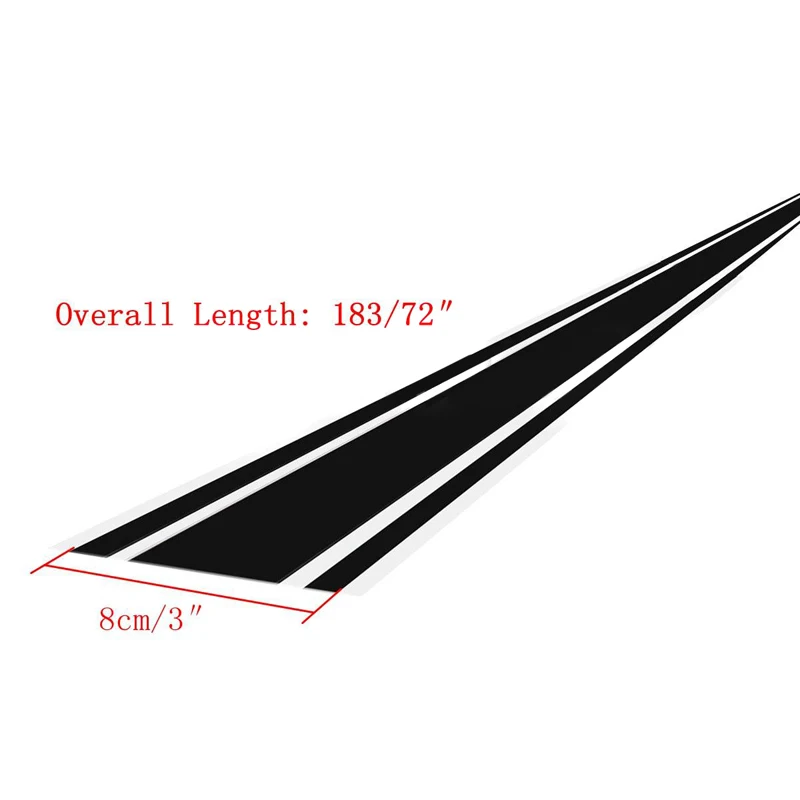 2pcs 183x8cm DIY Car Body Hood Vinyl Racing Stripe Pinstripe Sticker Decal