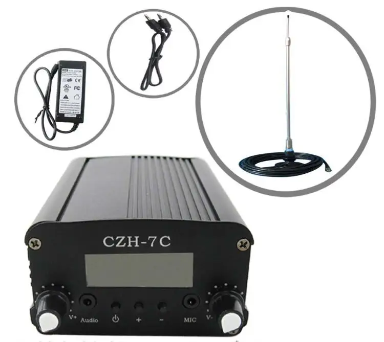 

FMUSER CZE-7C 7w FM stereo PLL transmitter With antenna for car +Powersupply