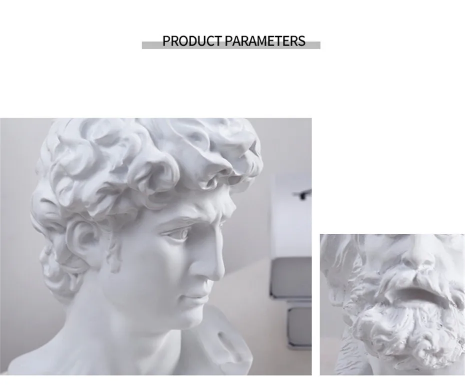 Resin Figure Statue Plaster Figure Decoration Large Art Props Portrait Sculpture Model Human Head Ornament Gift Home Decoration (8)