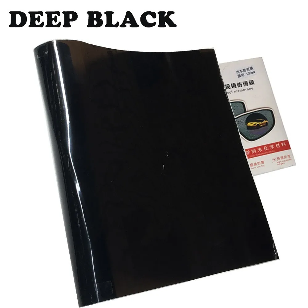 40x150 см автомобильный головной светильник, задний светильник, дымовой противотуманный светильник, полупрозрачная тонированная пленка виниловая оберточная водостойкая Защитная лампа, наклейка, разные цвета - Название цвета: Deep black