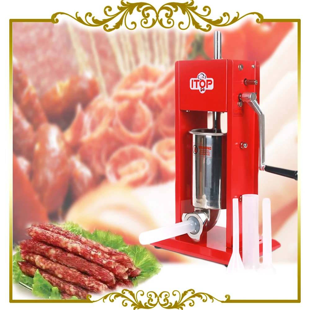 ITOP 3L Meat Sausage Stuffers Stainless Steel Hand Operated Sausage