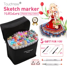 TOUCHNEW 168 Цвета кожи Тоны двойной головы набор маркеров для живописи эскиз маркеры щеток Ручка для искусства раскрашивания манга модные дизайнерские поставки