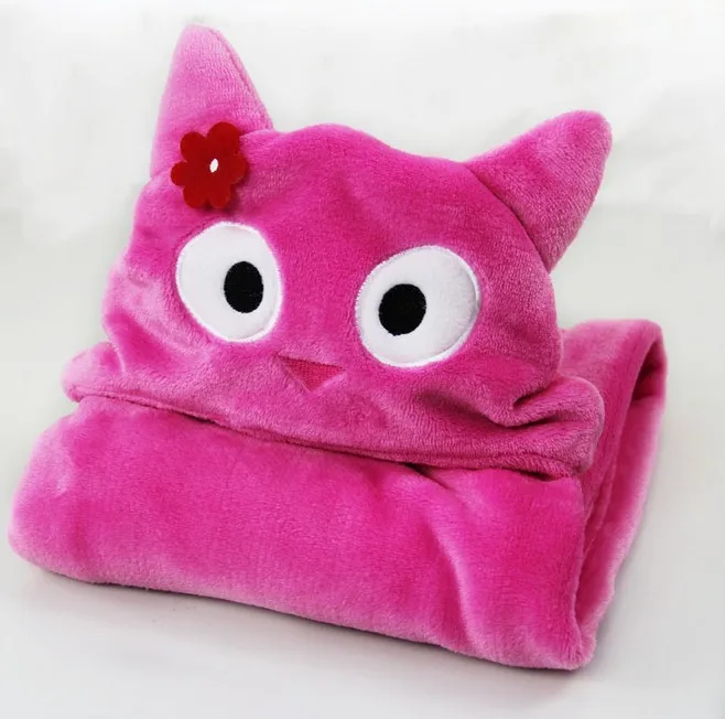 Big Eyes Cat Baby blanket for newborn swaddle super soft Coral Velvet Kid Toddler hooded Cloak