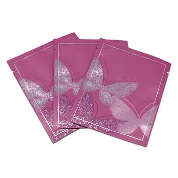 

2000Pcs Purple Open Top Aluminum Foil Packing Bag with Flower Butterfly Print Mylar Food Storage Packaging Pouch for Snack Tea