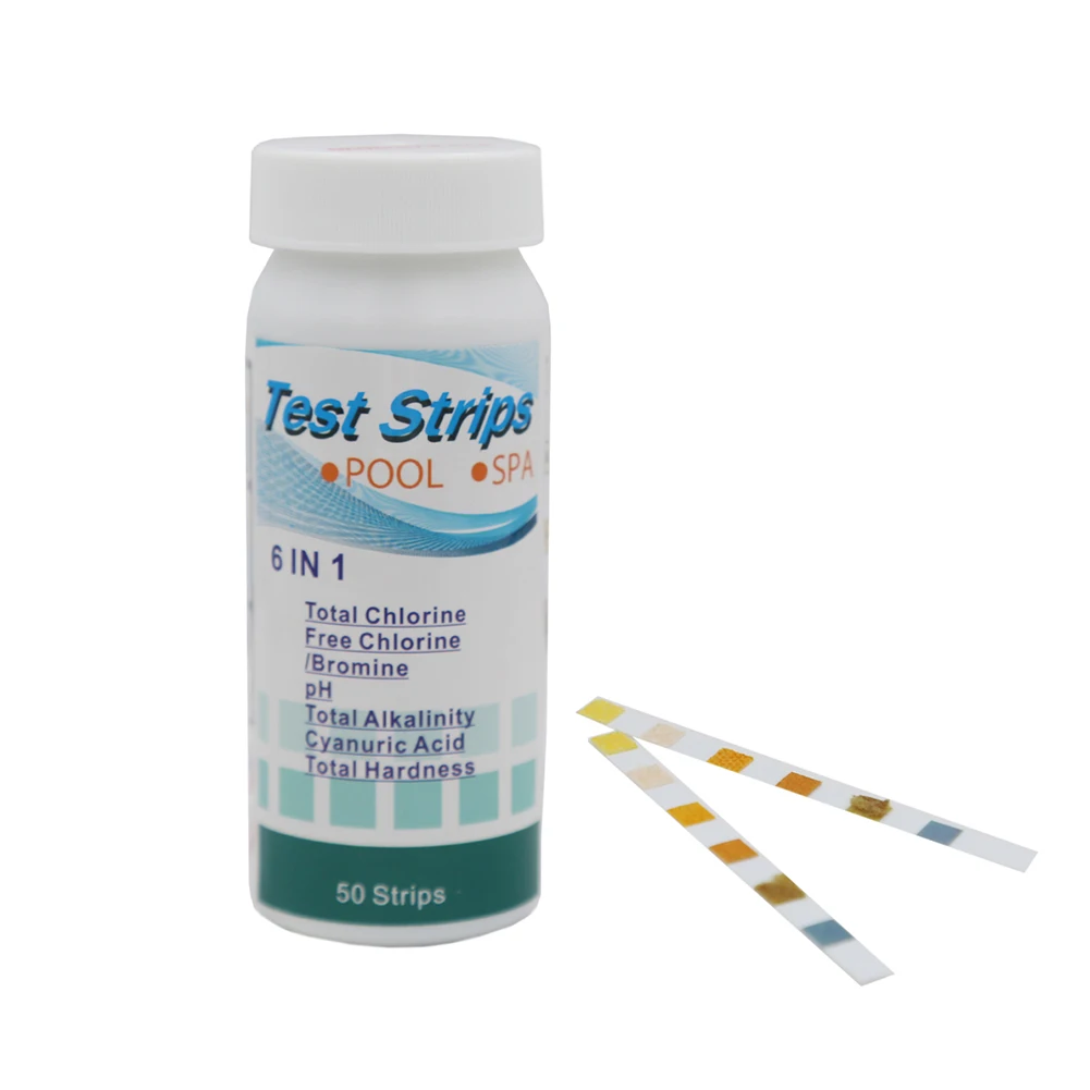 

6In1 Multi-Function Pool Water Test Strip Bromine Hardness Chlorine Spa Swimming Pool Acid PH Alkalinity Cyanuric Water Test Kit