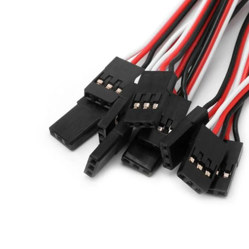 RC Servo Extension Cable 10Pcs Servo Extension Cable Lead Wire Male to Male JR Plug 10cm 3.93 inch 3 Pin Cord for Futaba RC Plane