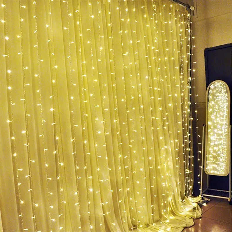 Beste 3 M x 2 M ijspegel led gordijn string fairy light Xmas kerst Bruiloft Out home garden party garland decor lichten 110 V 220 V