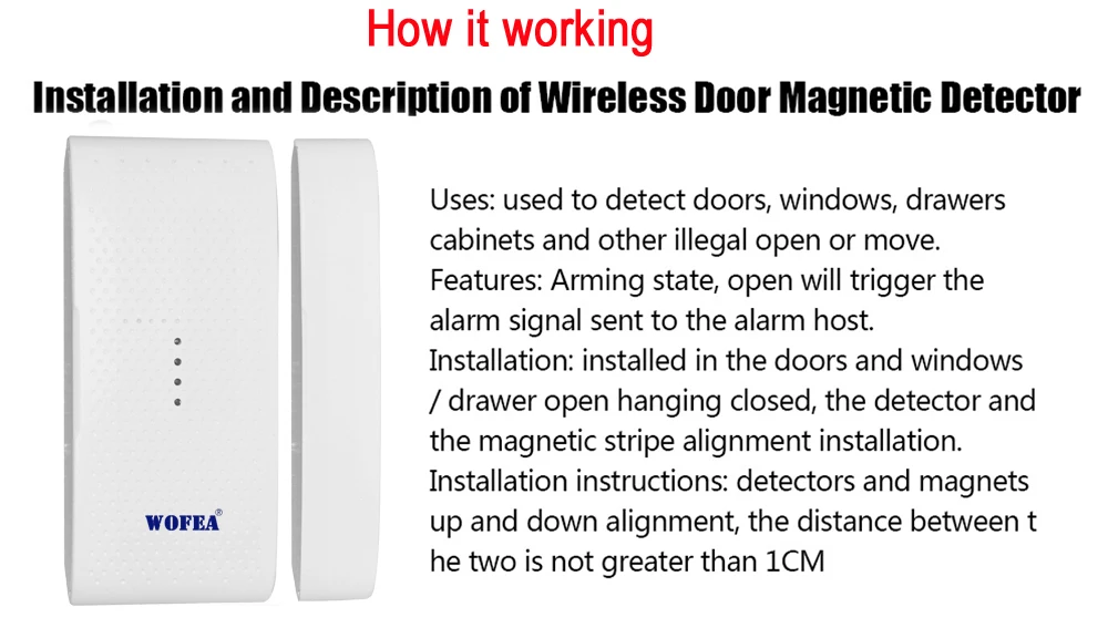 Wofea 3 в беспроводной датчик окна и двери 1527 батарея не включена 20 шт./лот для дома Wi-Fi GSM сигнализация