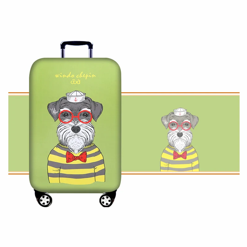 E-Luggage cover HMUNII милый 3D чехол для багажа с рисунком кота собаки 18-32 дюймов чемодан эластичные защитные чехлы на колесиках пылезащитный чехол Аксессуары для путешествий - Цвет: E-Luggage cover