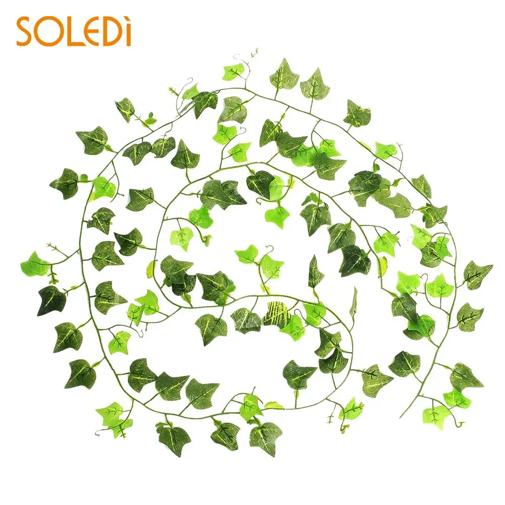 

SOLEDI 8.2feet Green Artificial Hanging Ivy Leaf Leave Garland Vine Fake Foliage fake flowers sztuczne kwiaty artificial plants