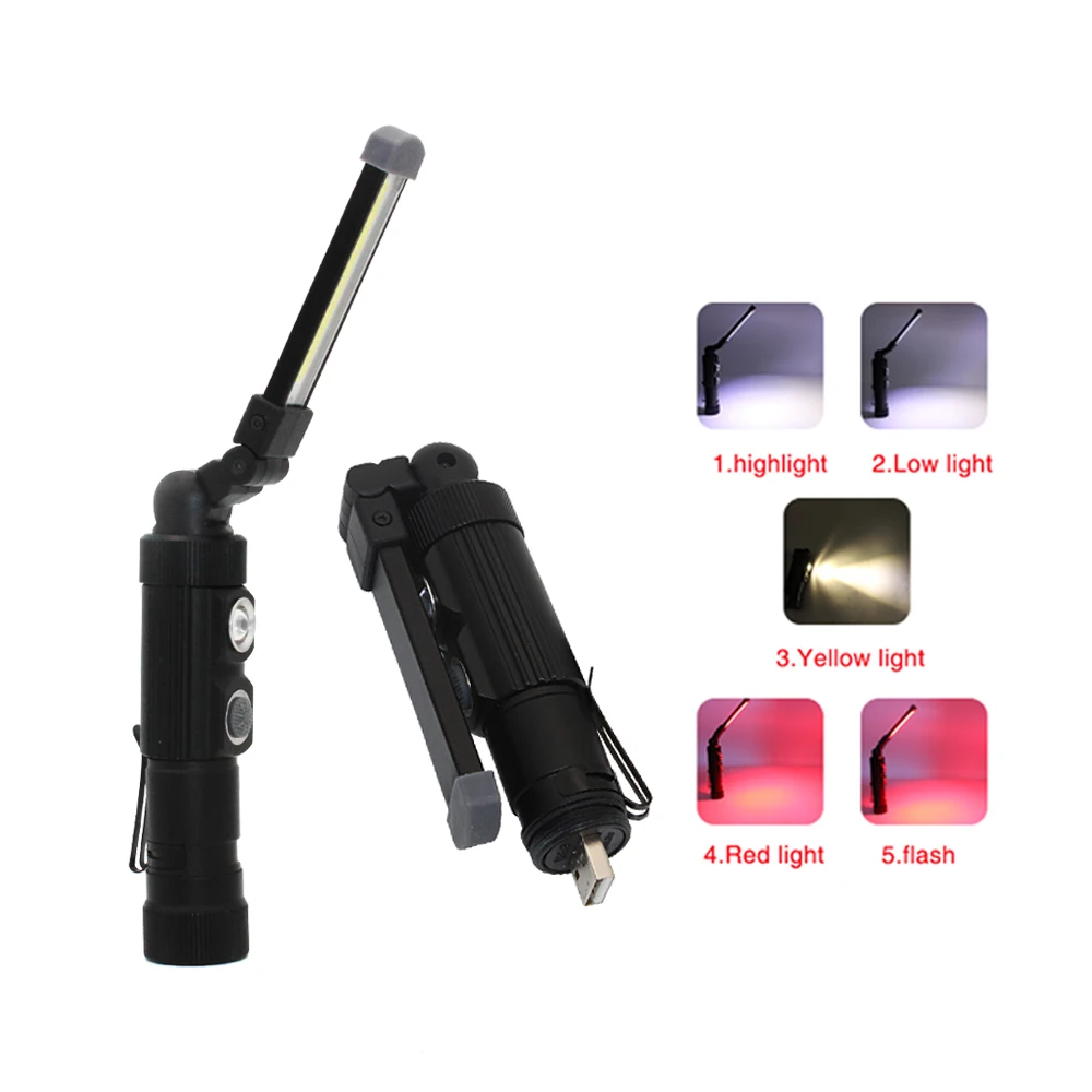 

COB T6 Handheld Movable Work Lights USB Charging Multi-functional and Folding Emergency Lights Portable LED Work Lights