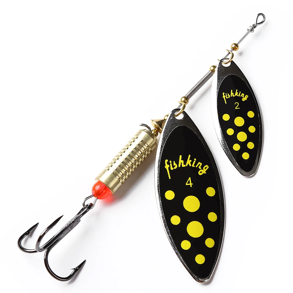 

1pc Metal Spinner Spoon Fishing Lures 20g/11.5cm Long Cast Double willow leaf blades with Treble Hook Hard Baits Fishing Tackle