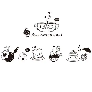 Kitchen Wall Stickers Coffee Sweet Food DIY Wall Art Decal Decoration