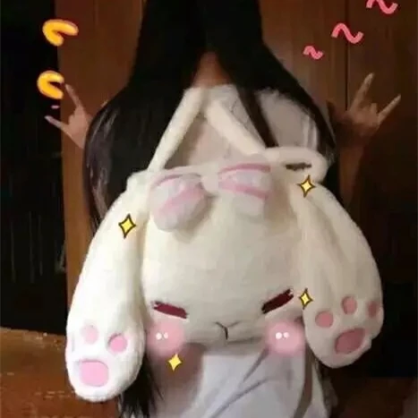 Kawaiii Big-Ears Bunny Plush Backpack  1