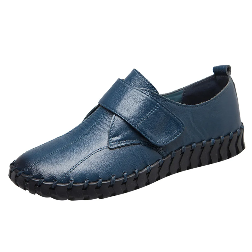 Женские лоферы; повседневная женская обувь; удобная мягкая обувь в стиле ретро; модная повседневная обувь на нескользящей подошве - Цвет: Синий