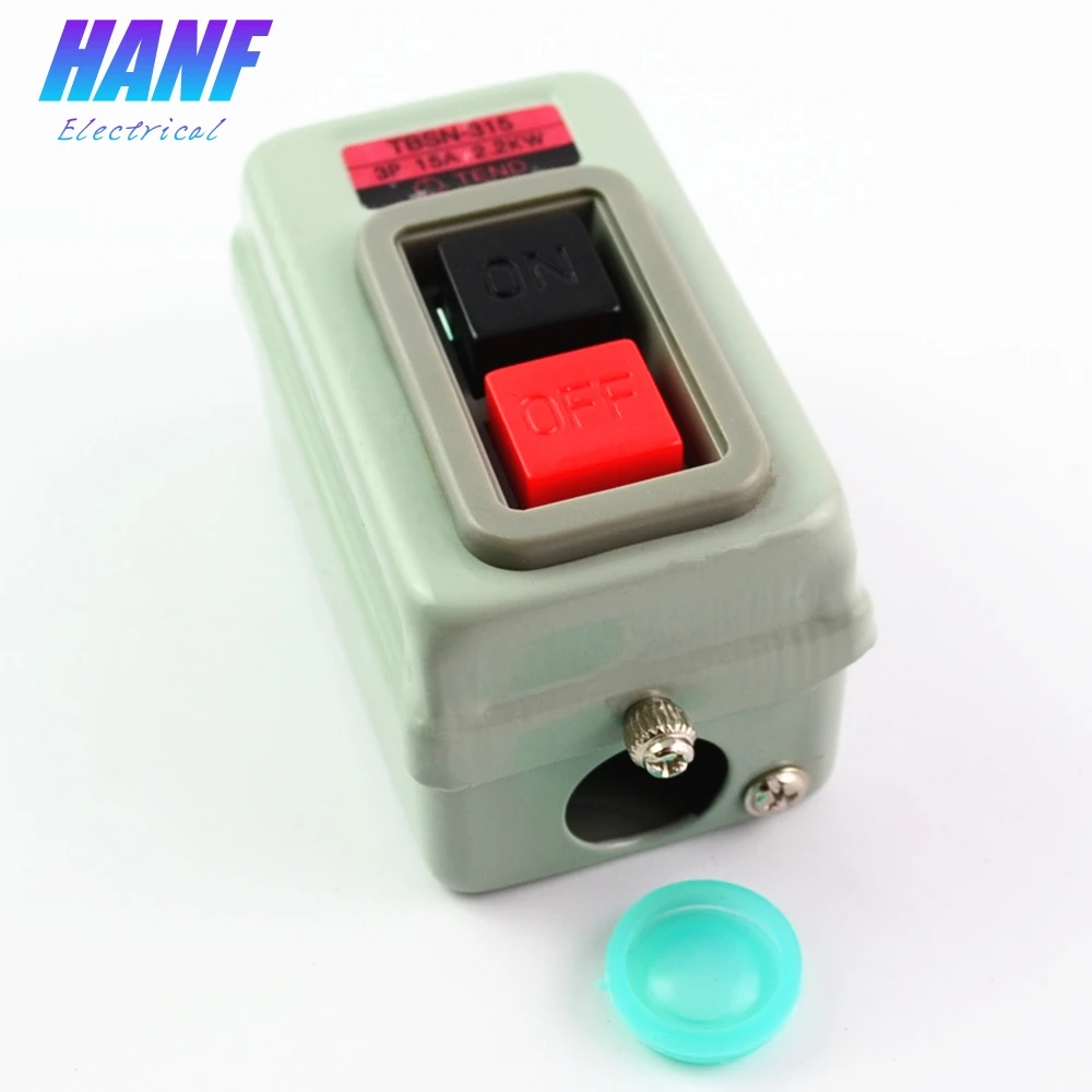 

1pcs ON/OFF control push button switch Three phase power Start 3P 15A 2.3KW TBSN-315