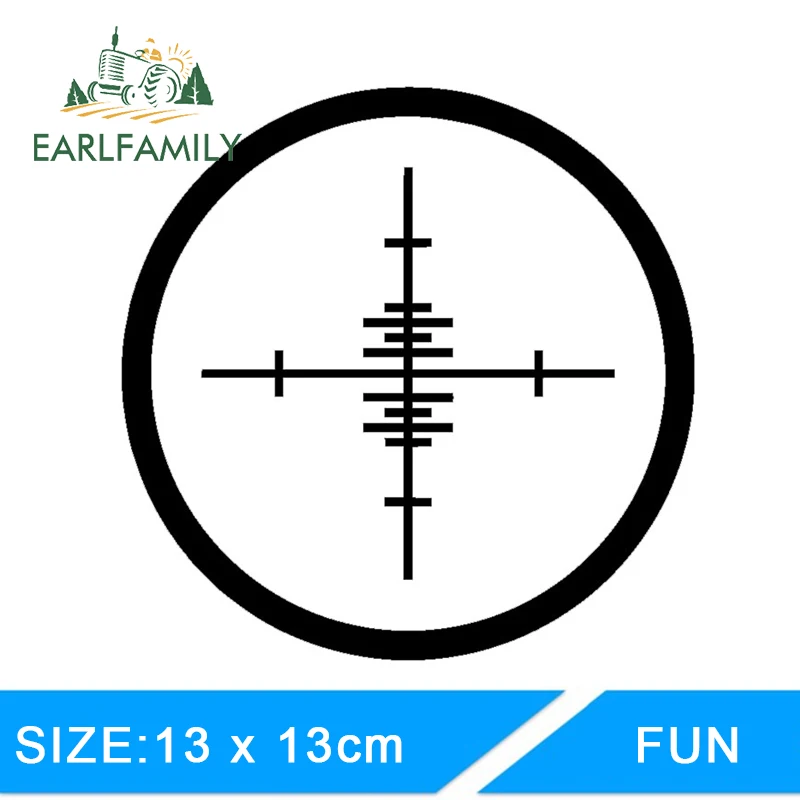 EARLFAMILY 13 سنتيمتر X 13 سنتيمتر مرمى نطاق سيارة صائق بندقية البصر الفينيل Window Laptop اللوحي شاحنة ملصقات السيارات سيارة اكسسوارات