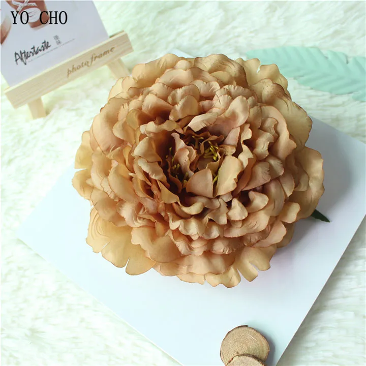 Artificial Peony Flower Head Silk Rose Wedding Wreaths White Pink Blue Fake Flowers Big Flower Heads (13)