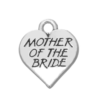 

RAINXTAR Wholesale Wedding Charms Alloy Mother Of The Bride Alloy Heart Charms 15*17mm 50pcs AAC1632