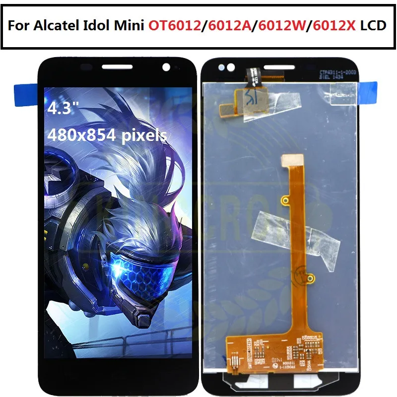 

For Alcatel 6012 LCD Touch screen Idol Mini OT6012 6012A 6012W 6012X LCD Display Assembly for For alcatel Idol Mini lcd