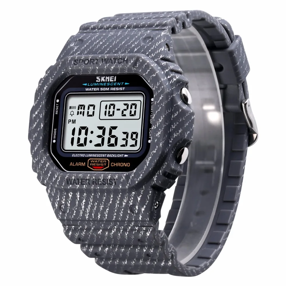 Прямоугольные цифровые спортивные часы для мужчин ковбойские камуфляжные военные 50 м водонепроницаемые наручные часы хронограф дат наручные часы с будильником