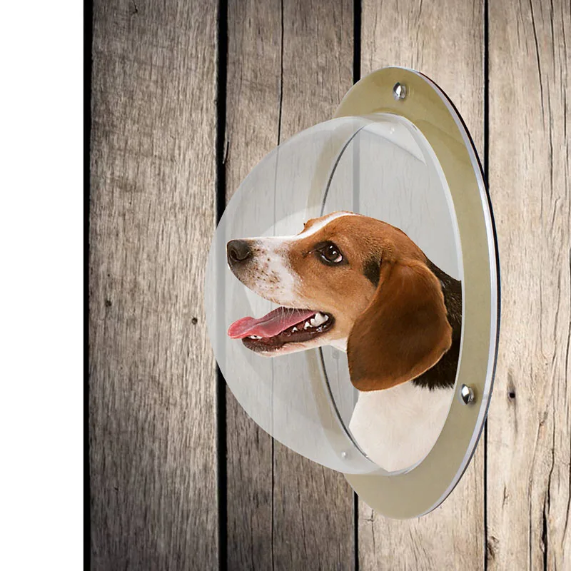 Acrylic Pet Dog Cat Door Space Window for Wall Security Flap Gate Pet Tunnel Peephole Dog Fence Window for Home Treat Pet Autism2