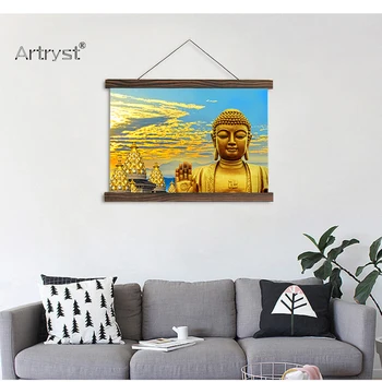 

Scroll painting artworks modern home wall decoration colorful art buddha picture for kids room hanging canvas painting SCP (146)