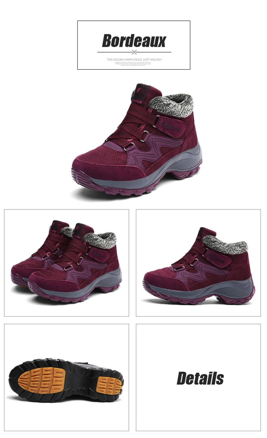 STS BRAND 2019New Winter Women Snow Boots Women Warm Push Ankle Boots Block High-tops Female Waterproof Boot Rubber Travel Shoes (9)