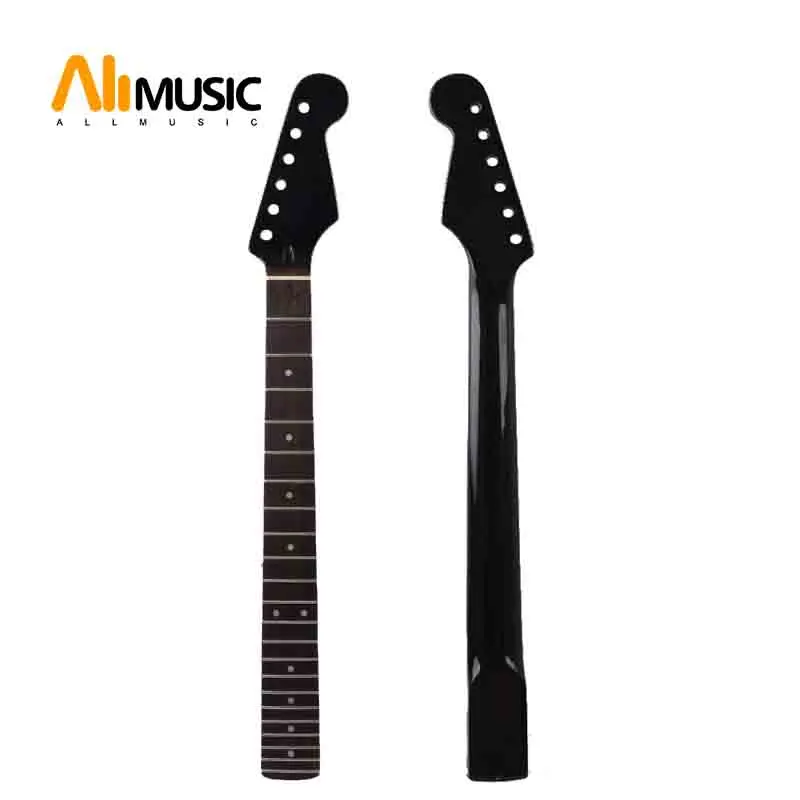 

Black Glossy 22 Frets Right Hand Maple Guitar Neck Rosewood Fingerboard For ST Strat Guitar Replacement
