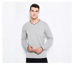 2018 Новый осень-зима Модная брендовая одежда пуловер Для мужчин свитера v-образным вырезом сплошной Цвет Slim Fit 100% шелковые свитера для Для