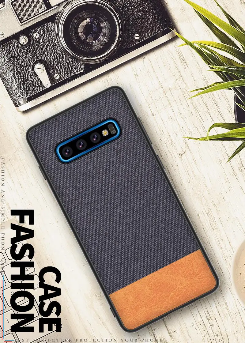 For Samsung Galaxy S10 Case Canvas Cloth Leather For Samsung Galaxy S10 Plus e S10e Case Fabric Ultra-thin Luxury Phone Cover Shell (28)